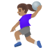 woman playing handball, medium skin tone